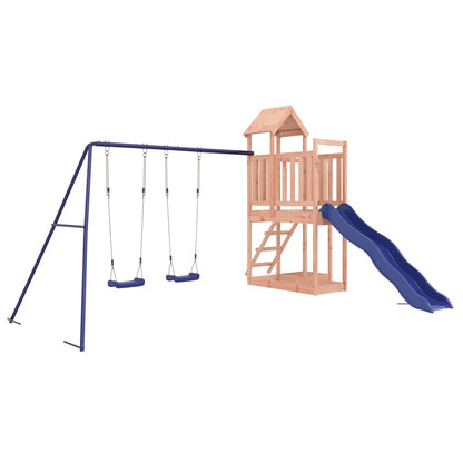 Outdoor Playset Blue and Wood Solid Douglas Fir wood, Polypropylene