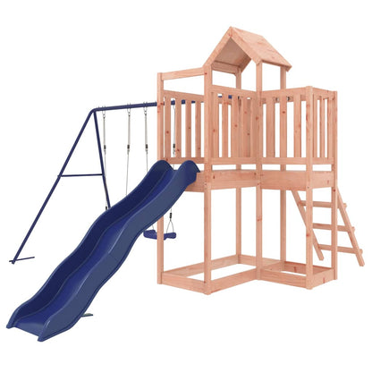 Outdoor Playset Blue and Wood Solid Douglas Fir wood, Polypropylene