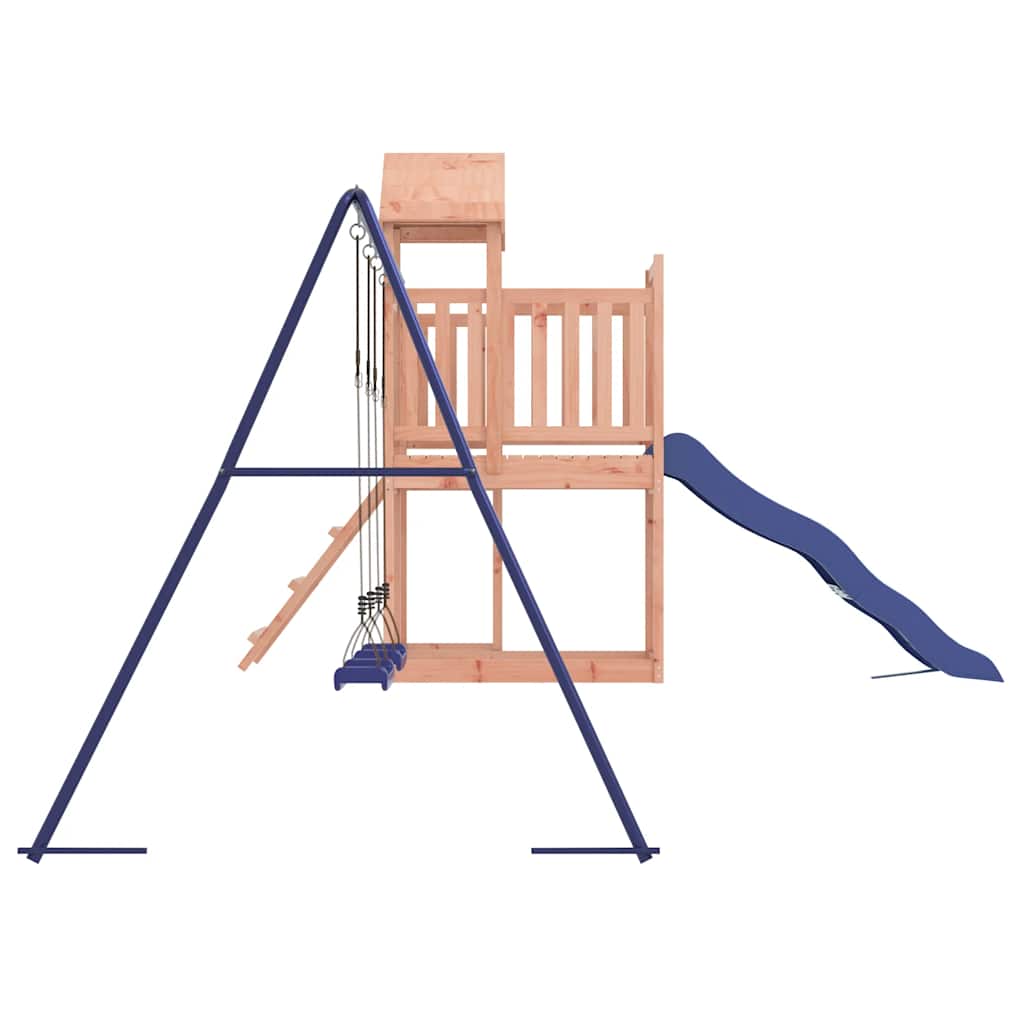 Outdoor Playset Blue and Wood Solid Douglas Fir wood, Polypropylene