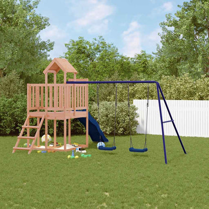 Outdoor Playset Blue and Wood Solid Douglas Fir wood, Polypropylene