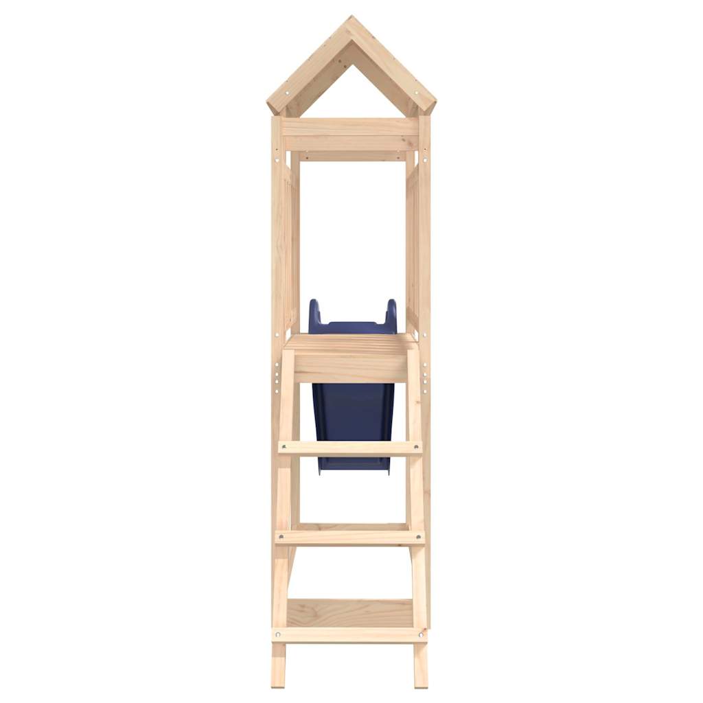 Outdoor Playset Natural wood, Blue Solid Pine Wood, Polypropylene
