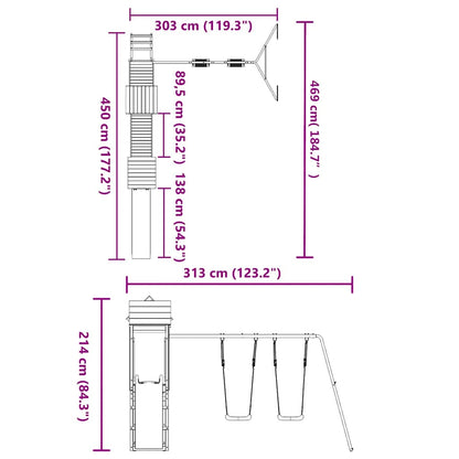Outdoor Playset Natural Wood, Blue