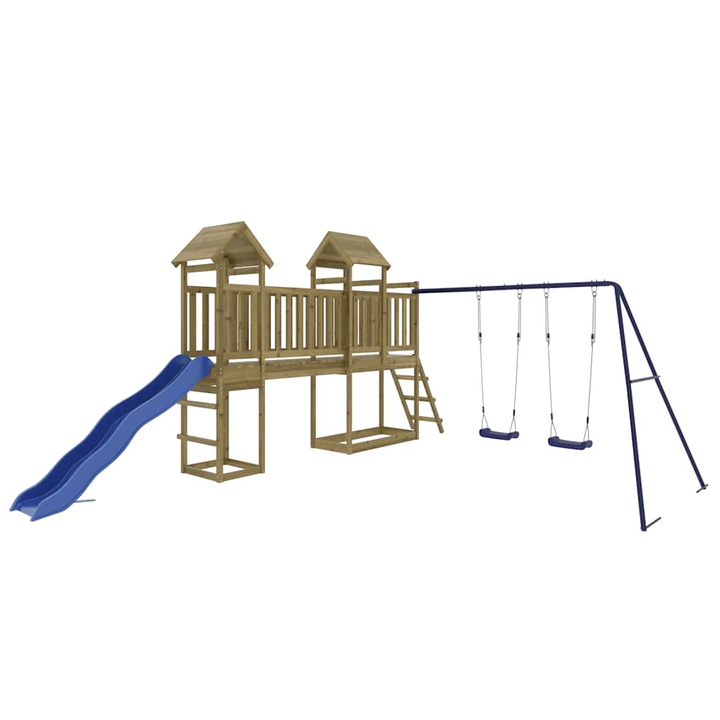 Outdoor Playset Brown Vacuum Pressure Impregnated Pinewood Large