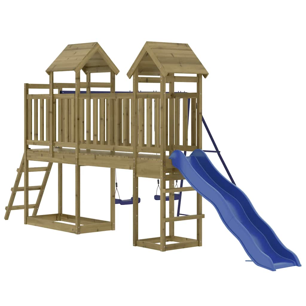 Outdoor Playset Brown Vacuum Pressure Impregnated Pinewood Large