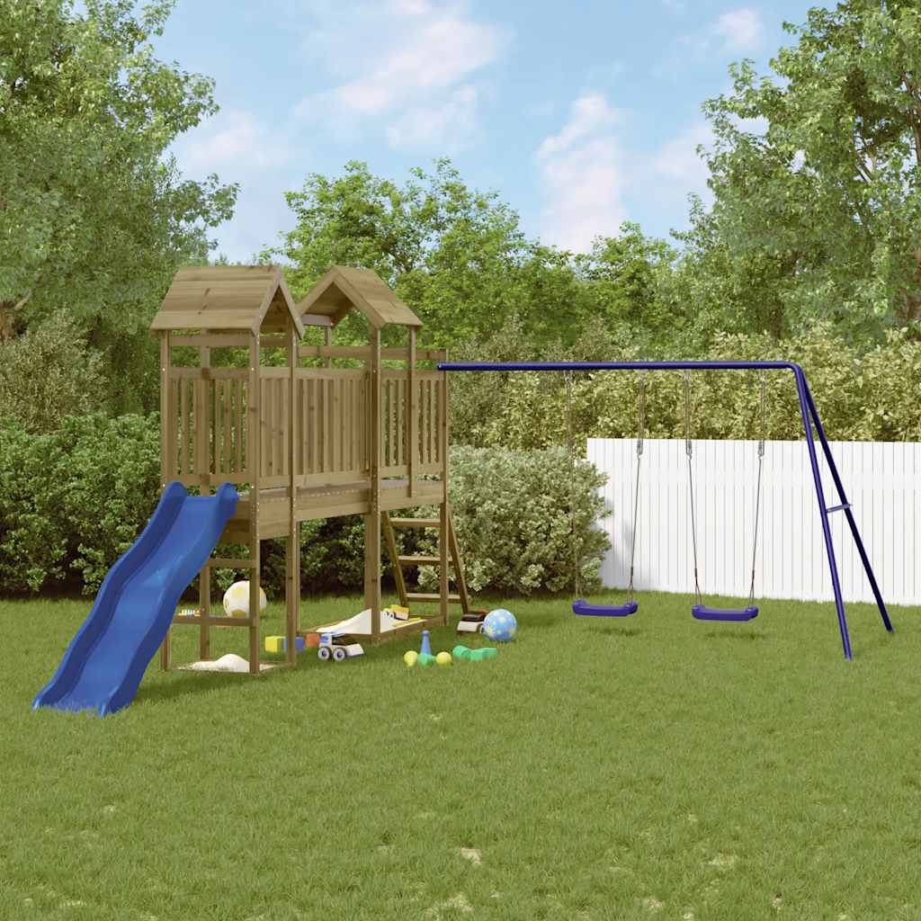 Outdoor Playset Brown Vacuum Pressure Impregnated Pinewood Large