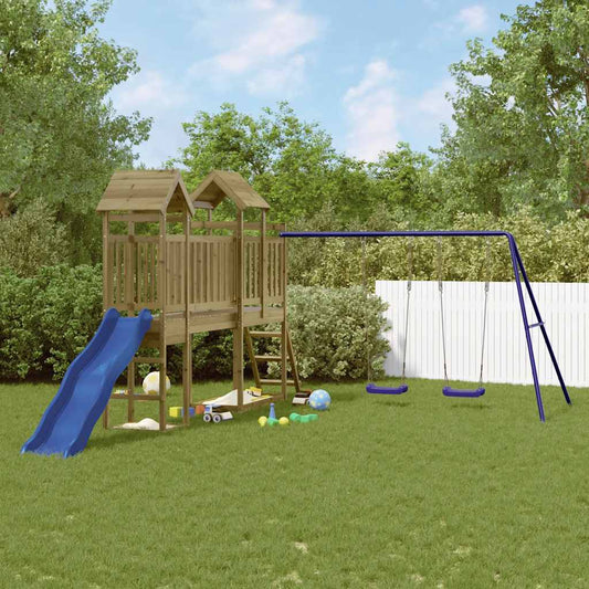 Outdoor Playset Brown Vacuum Pressure Impregnated Pinewood Large