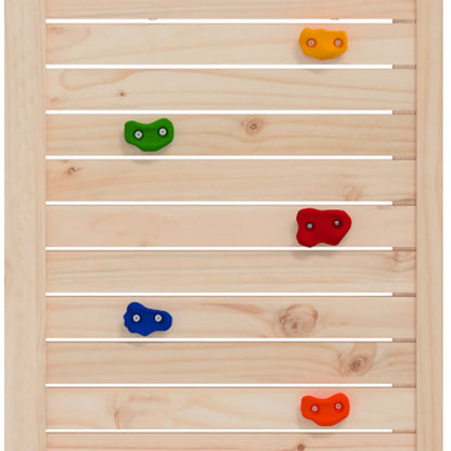 Outdoor Playset Natural, Blue Solid Pine Wood, Polypropylene, Metal