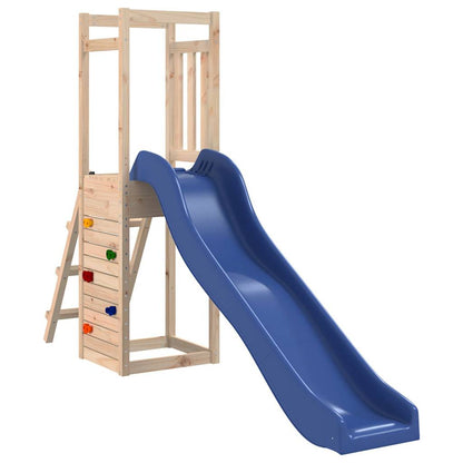 Outdoor Playset Natural wood, Blue Solid pine wood, Polypropylene