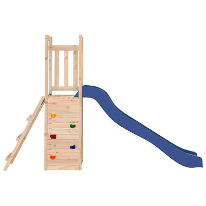 Outdoor Playset Natural wood, Blue Solid pine wood, Polypropylene
