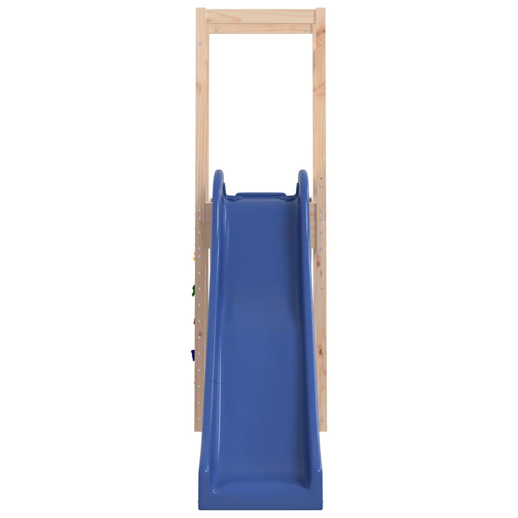 Outdoor Playset Natural wood, Blue Solid pine wood, Polypropylene