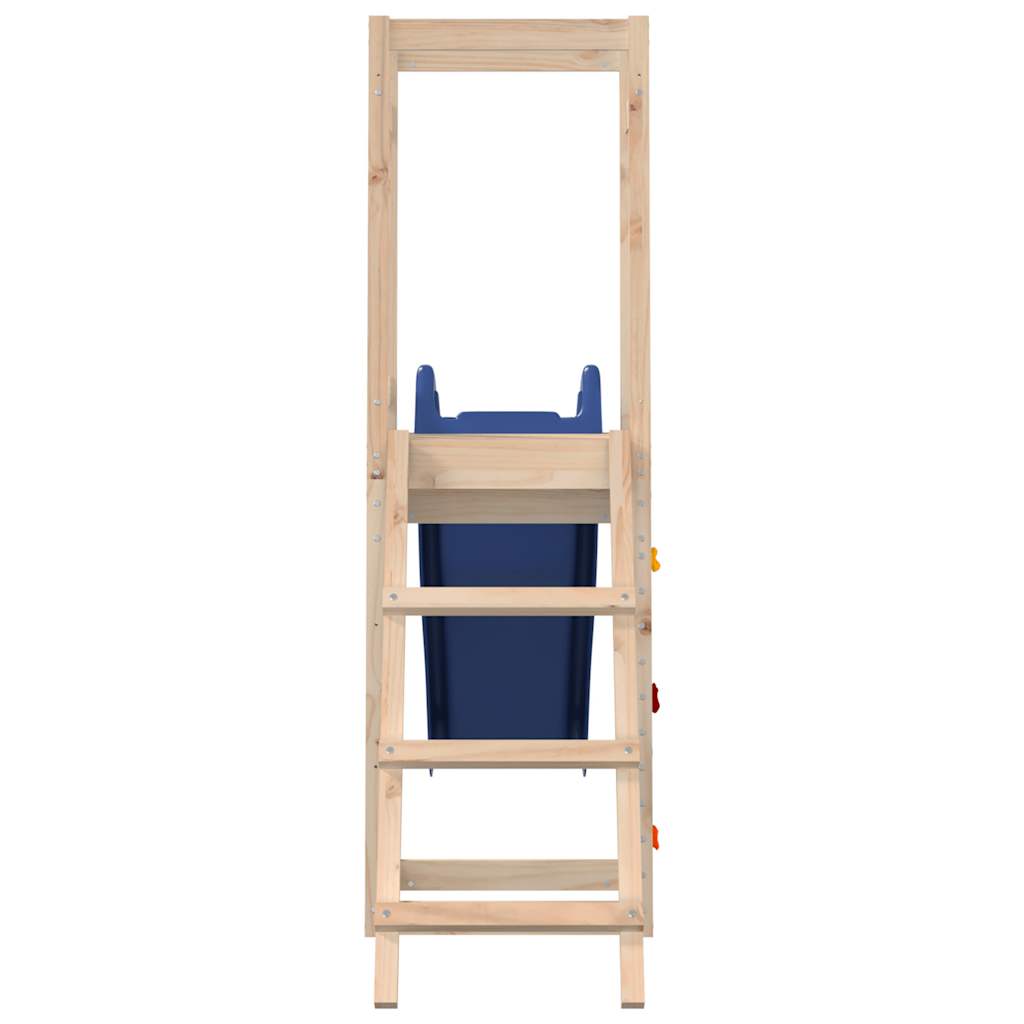 Outdoor Playset Natural wood, Blue Solid pine wood, Polypropylene