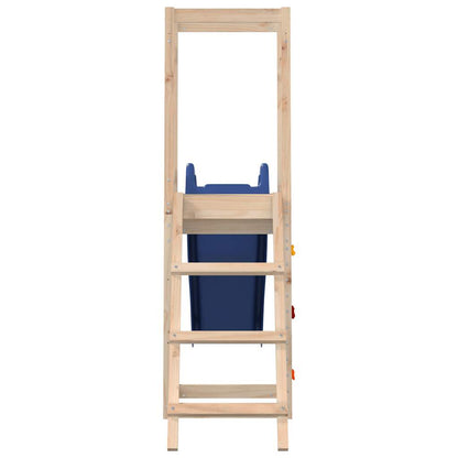 Outdoor Playset Natural wood, Blue Solid pine wood, Polypropylene
