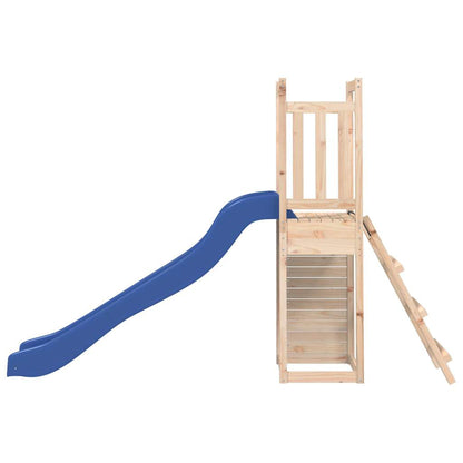 Outdoor Playset Natural wood, Blue Solid pine wood, Polypropylene