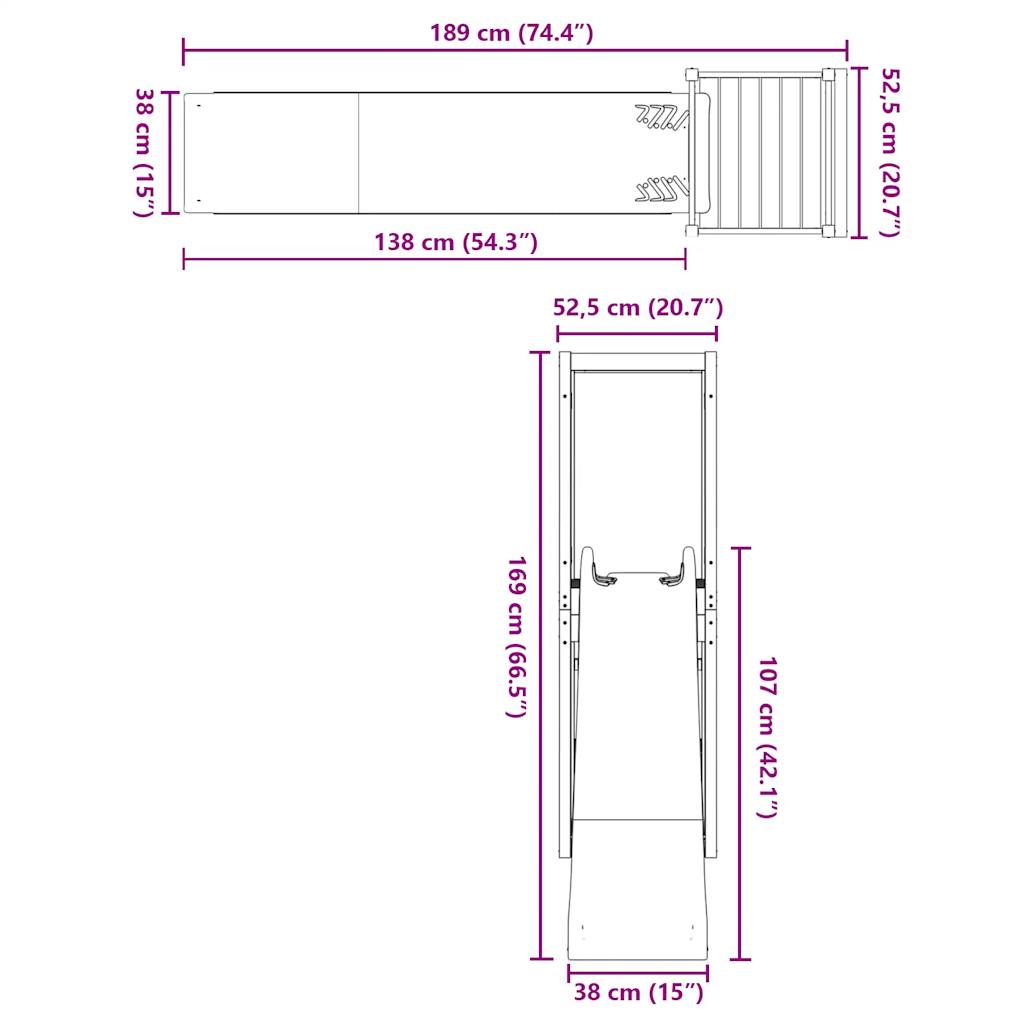 Outdoor Playset Natural wood and blue