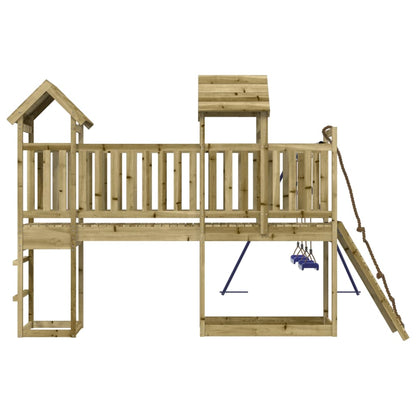 Outdoor Playset Brown, Blue Impregnated pinewood, Polypropylene