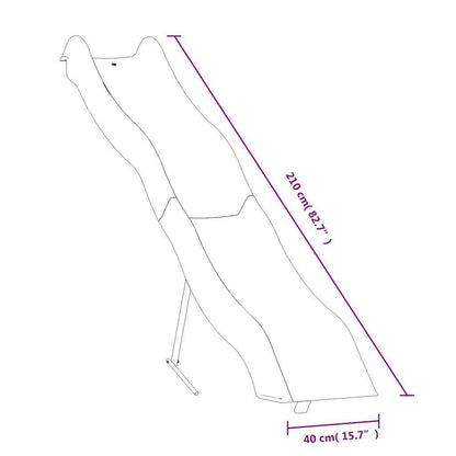 Play Slide Blue Polypropylene (PP) 82.7 in long Durable