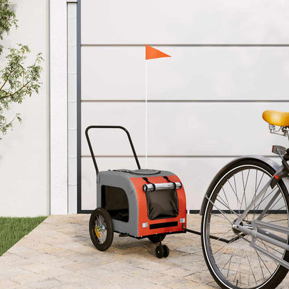 Pet Bike Trailer Orange and Grey 49.21 x 20.87 x 21.26 in