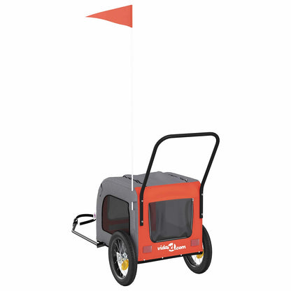 Pet Bike Trailer Orange and Grey 49.21 x 20.87 x 21.26 in