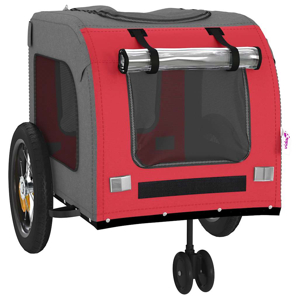 Pet Bike Trailer Red and grey 49.02 x 25.00 x 20.87 in