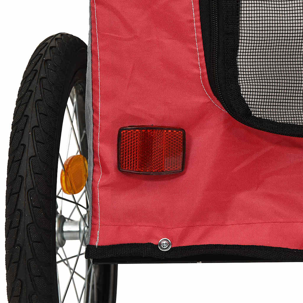 Pet Bike Trailer Red and grey 49.02 x 25.00 x 20.87 in