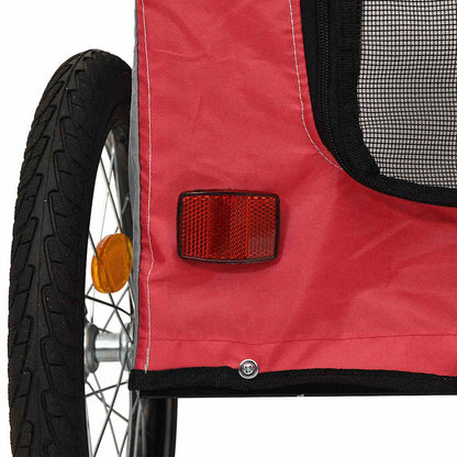 Pet Bike Trailer Red and grey 49.02 x 25.00 x 20.87 in