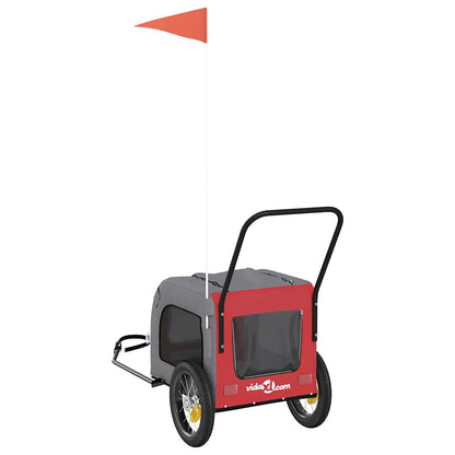 Pet Bike Trailer Red and grey 49.02 x 25.00 x 20.87 in