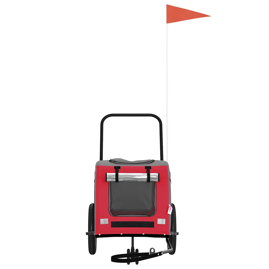 Pet Bike Trailer Red and grey 49.02 x 25.00 x 20.87 in