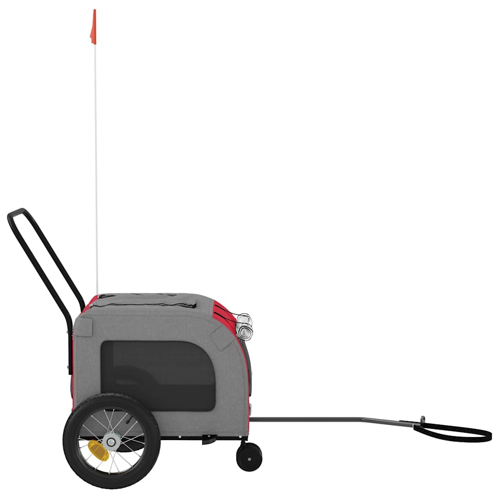 Pet Bike Trailer Red and grey 49.02 x 25.00 x 20.87 in