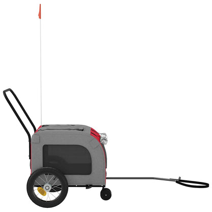 Pet Bike Trailer Red and grey 49.02 x 25.00 x 20.87 in