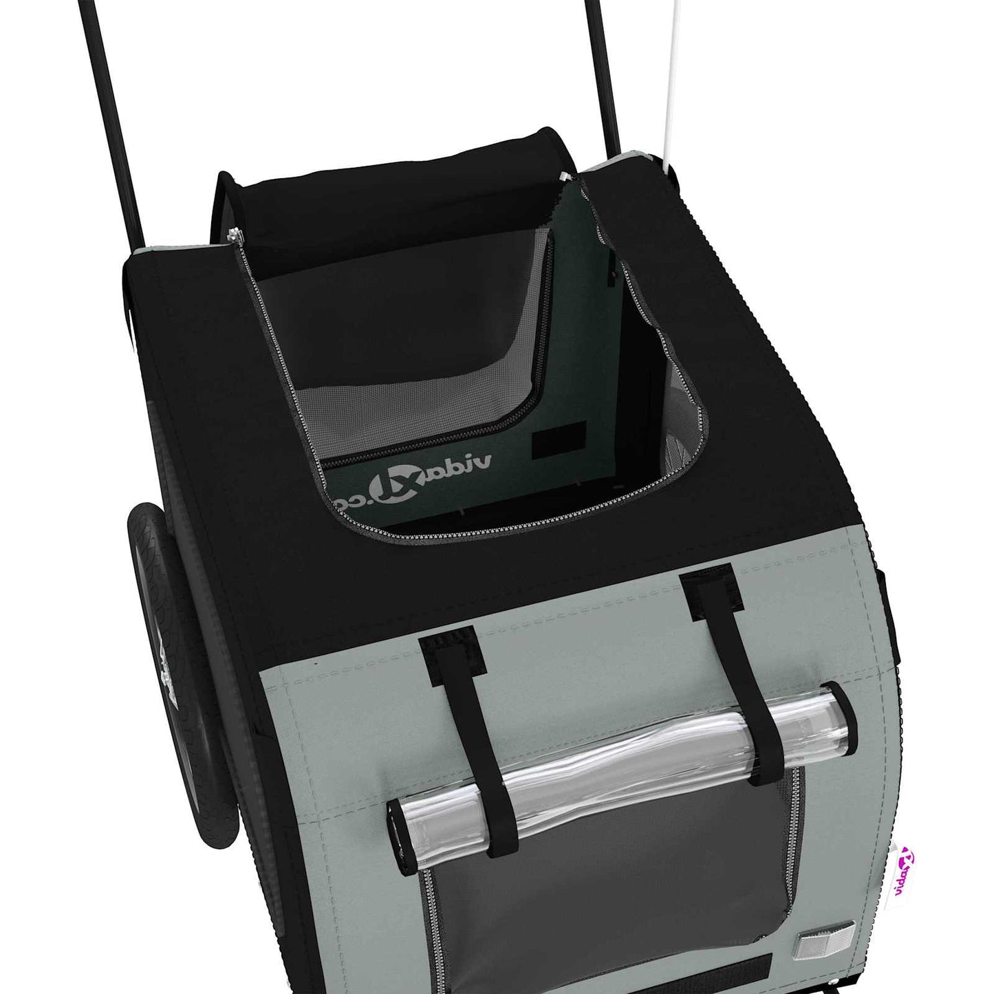 Pet Bike Trailer Grey and Black 49.21 x 20.87 x 21.26 in