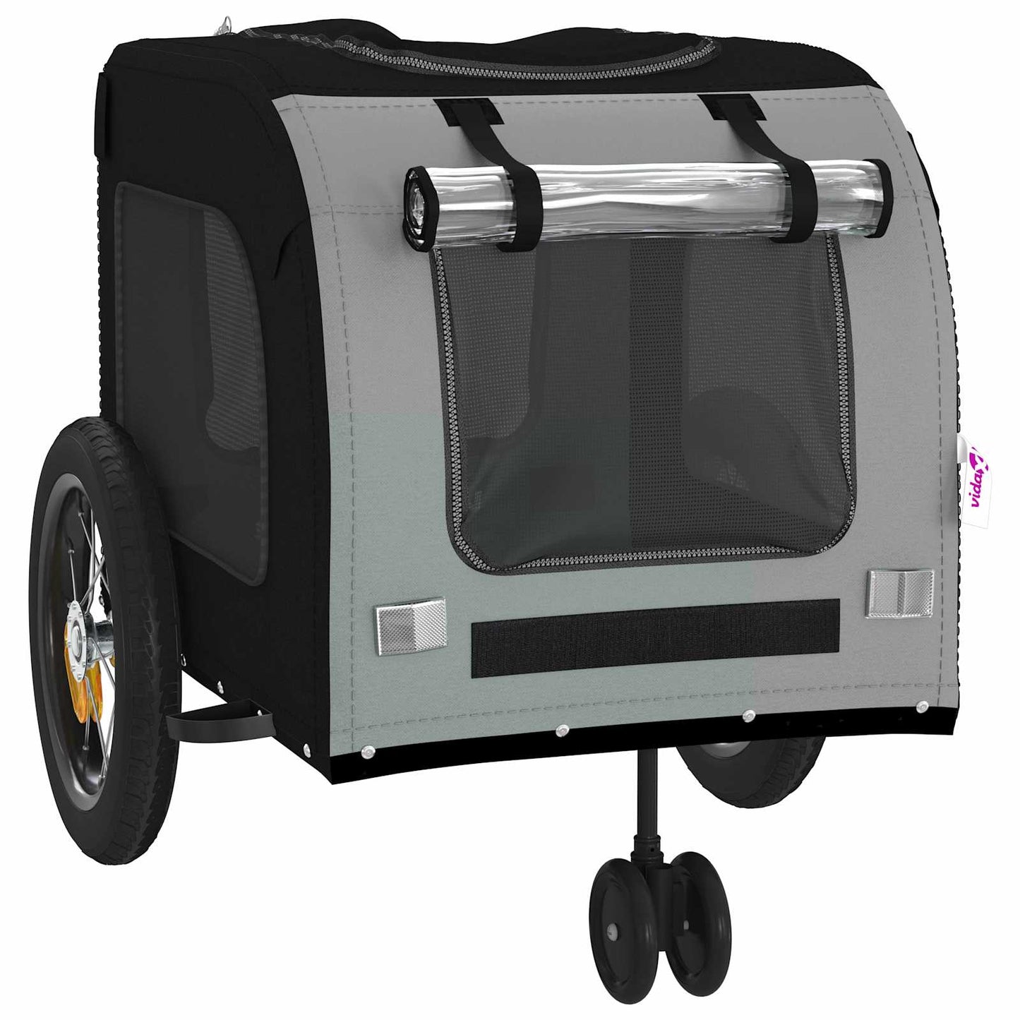 Pet Bike Trailer Grey and Black 49.21 x 20.87 x 21.26 in