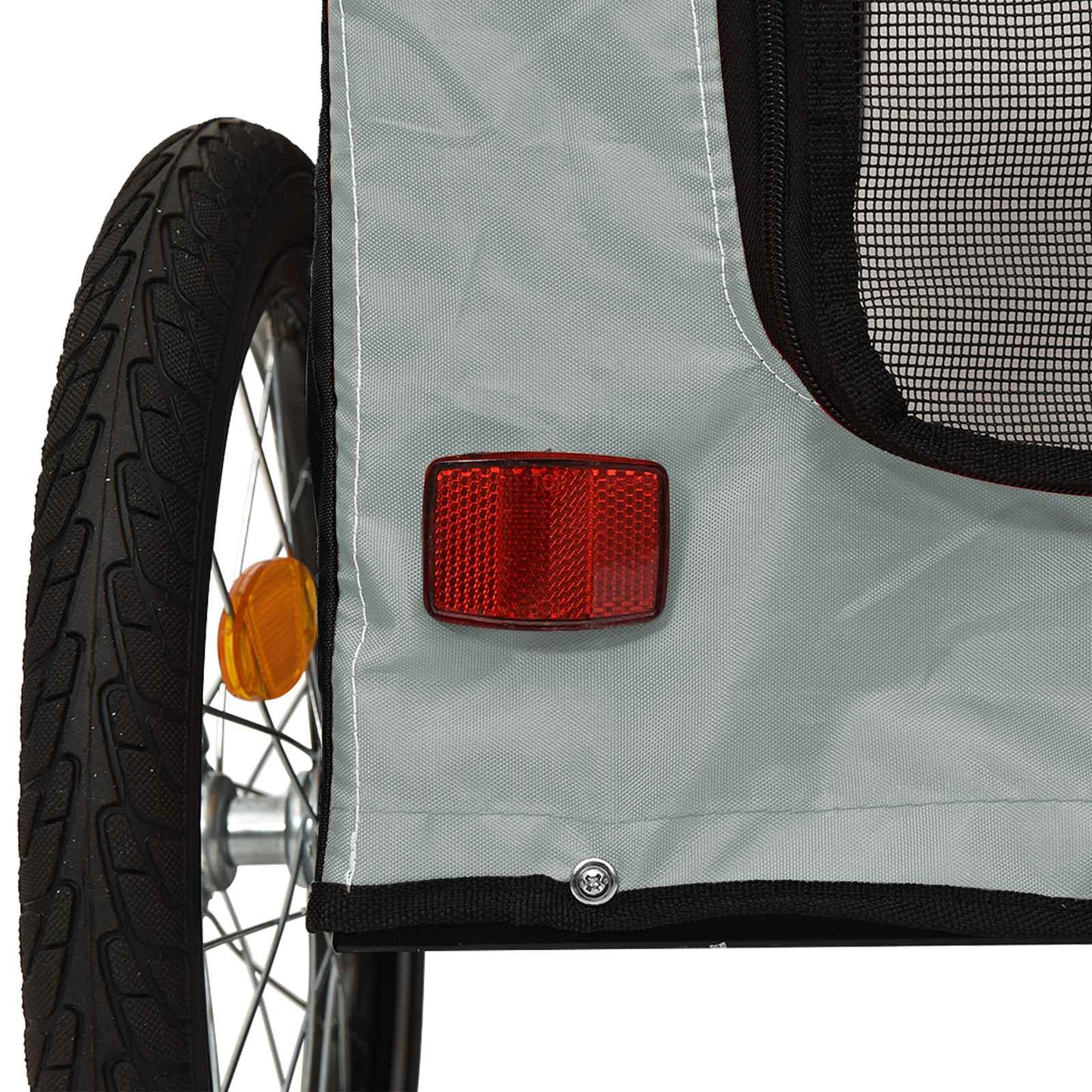 Pet Bike Trailer Grey and Black 49.21 x 20.87 x 21.26 in