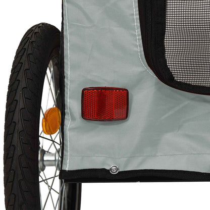 Pet Bike Trailer Grey and Black 49.21 x 20.87 x 21.26 in