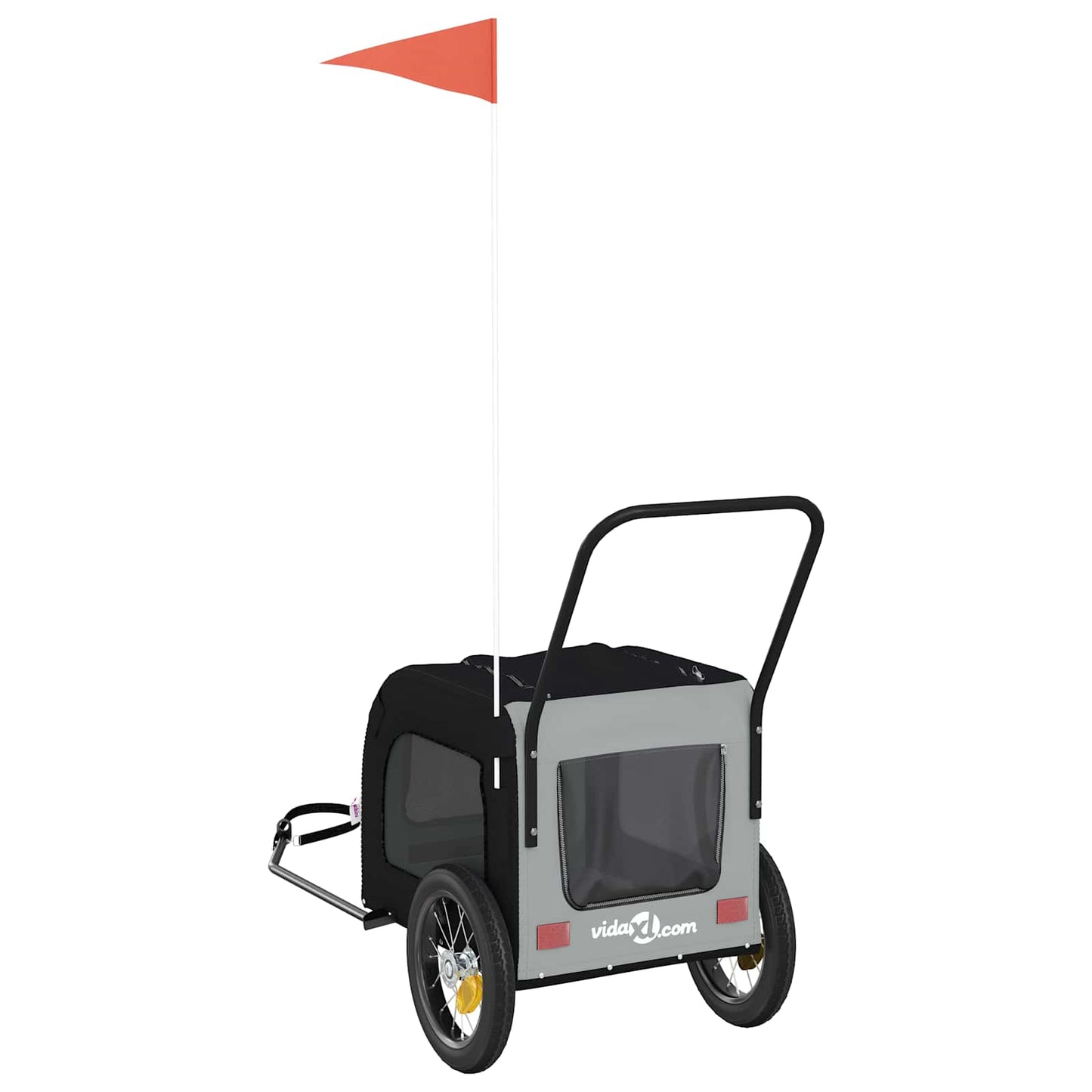 Pet Bike Trailer Grey and Black 49.21 x 20.87 x 21.26 in