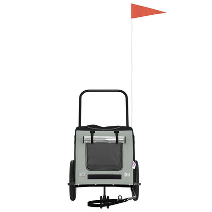 Pet Bike Trailer Grey and Black 49.21 x 20.87 x 21.26 in