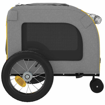Pet Bike Trailer Yellow and Grey 49.21 x 20.87 x 21.26 in