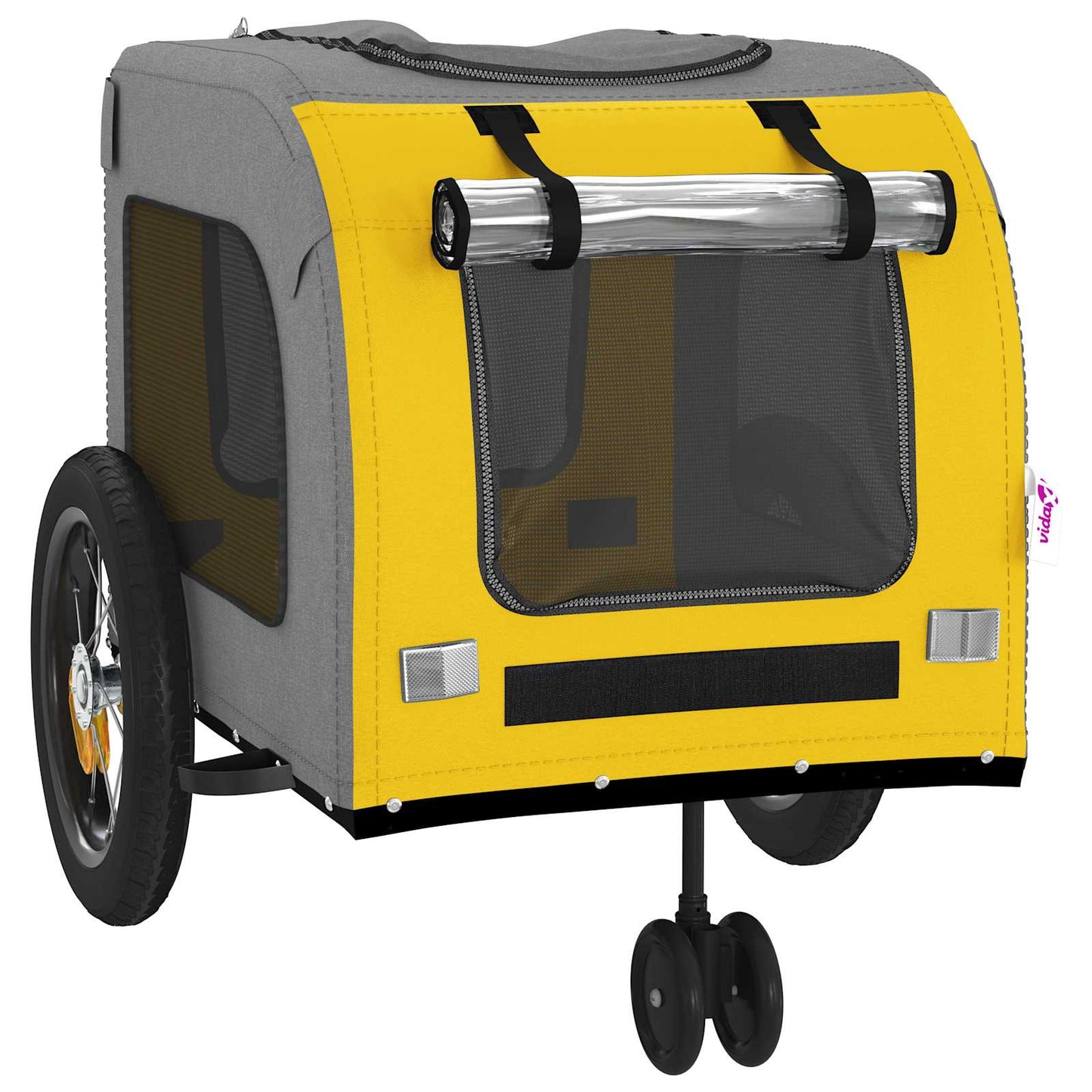 Pet Bike Trailer Yellow and Grey 49.21 x 20.87 x 21.26 in