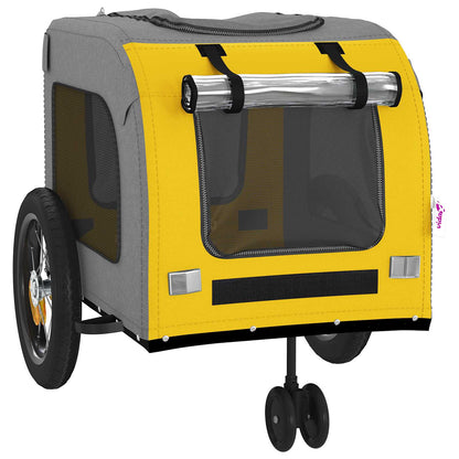 Pet Bike Trailer Yellow and Grey 49.21 x 20.87 x 21.26 in