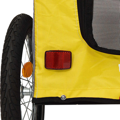 Pet Bike Trailer Yellow and Grey 49.21 x 20.87 x 21.26 in