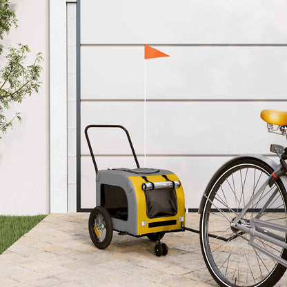 Pet Bike Trailer Yellow and Grey 49.21 x 20.87 x 21.26 in
