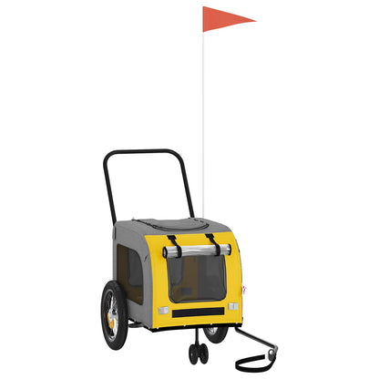 Pet Bike Trailer Yellow and Grey 49.21 x 20.87 x 21.26 in