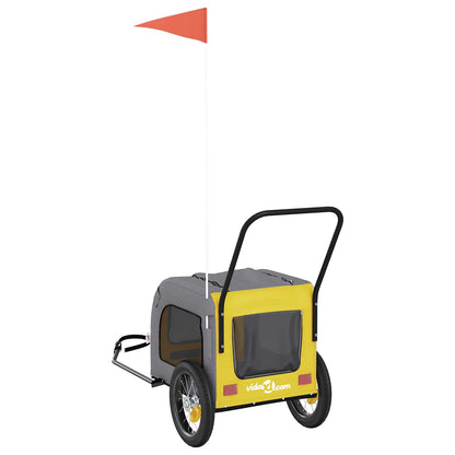 Pet Bike Trailer Yellow and Grey 49.21 x 20.87 x 21.26 in