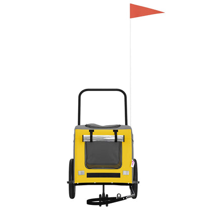 Pet Bike Trailer Yellow and Grey 49.21 x 20.87 x 21.26 in