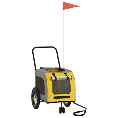 Pet Bike Trailer Yellow and Grey 49.21 x 20.87 x 21.26 in