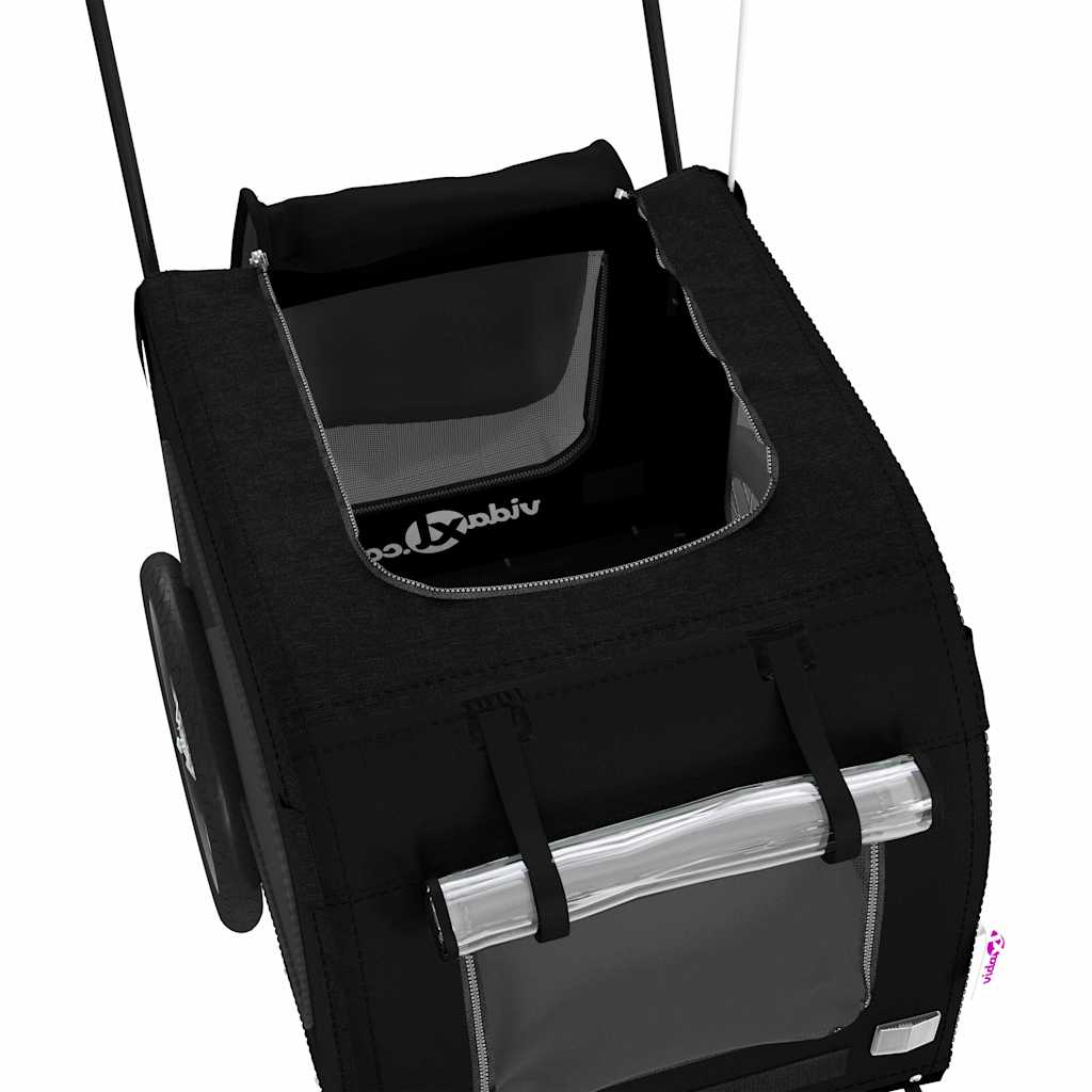 Pet Bike Trailer with Storage Black 49.02 x 25.00 x 20.87 in
