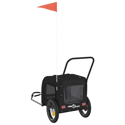 Pet Bike Trailer with Storage Black 49.02 x 25.00 x 20.87 in