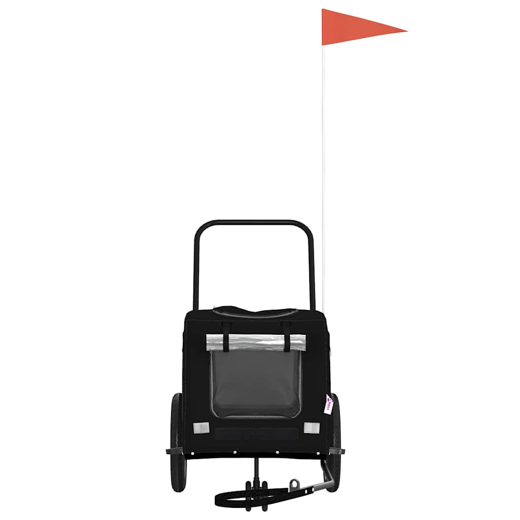 Pet Bike Trailer with Storage Black 49.02 x 25.00 x 20.87 in