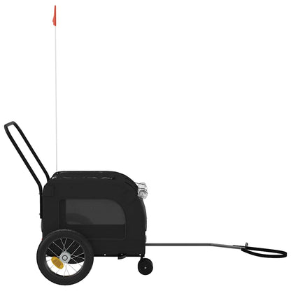 Pet Bike Trailer with Storage Black 49.02 x 25.00 x 20.87 in