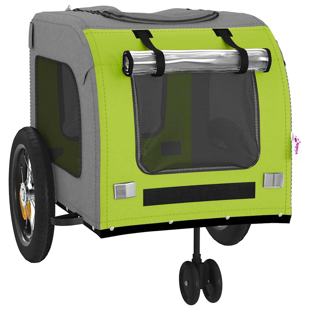 Pet Bike Trailer Green and grey 49.02 x 25.00 x 20.87 in