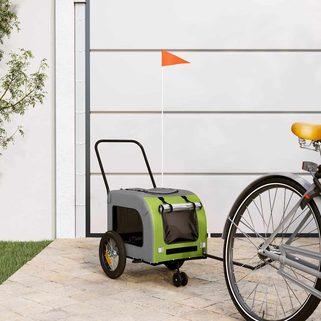 Pet Bike Trailer Green and grey 49.02 x 25.00 x 20.87 in